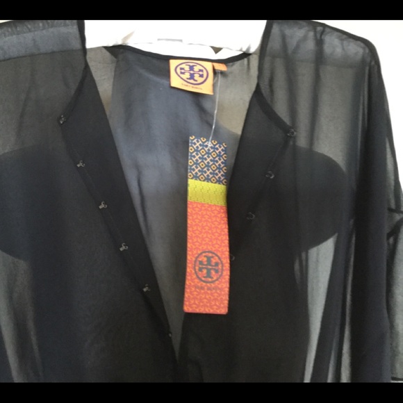 NWT TORY BURCH 4 Black Silk Batwing stretch waist - Picture 3 of 7